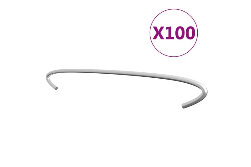 Kroker til gabion 100 stk galvanisert stål 50 cm - Silver - Hus & oppussing - Innsynsbeskyttelse & innhegning - Mur