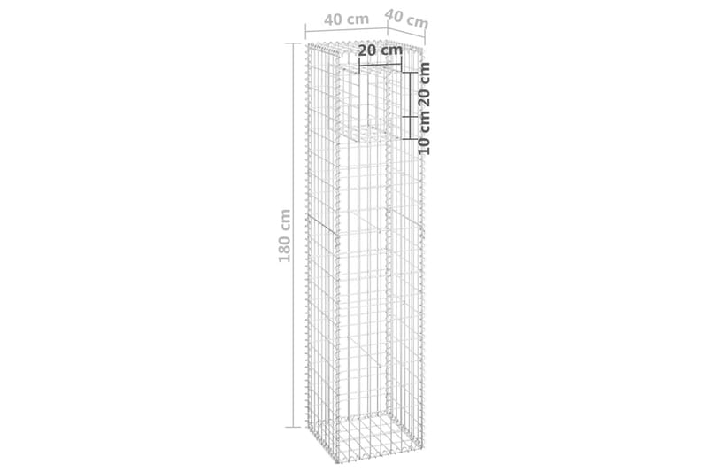 Gabionstolpe 40x40x180 cm jern - Silver - Hus & oppussing - Innsynsbeskyttelse & innhegning - Mur