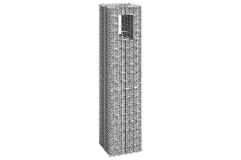 Gabionstolpe 40x40x180 cm jern - Silver - Hus & oppussing - Innsynsbeskyttelse & innhegning - Mur
