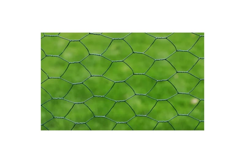 Gjerdenetting galvanisert stål sekskantet 1x25 m mørkegrønn - Hagegjerde & panelgjerde