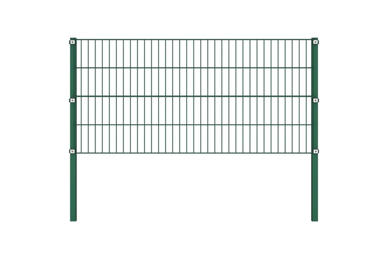 Gjerdepanel med stolper jern 1,7x0,8 m grønn - Hus & oppussing - Innsynsbeskyttelse & innhegning - Nettinggjerde