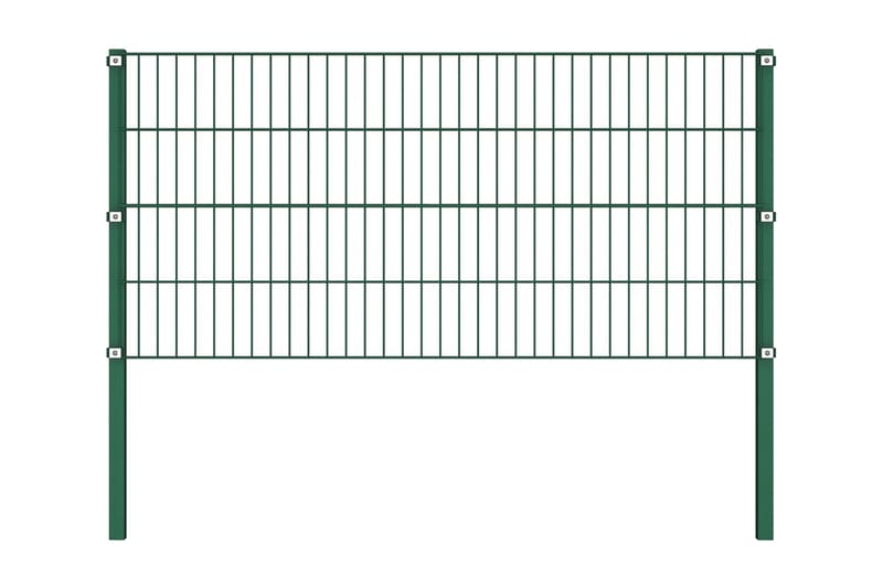 Gjerdepanel med stolper jern 11,9x0,8 m grønn - grønn - Hus & oppussing - Innsynsbeskyttelse & innhegning - Nettinggjerde