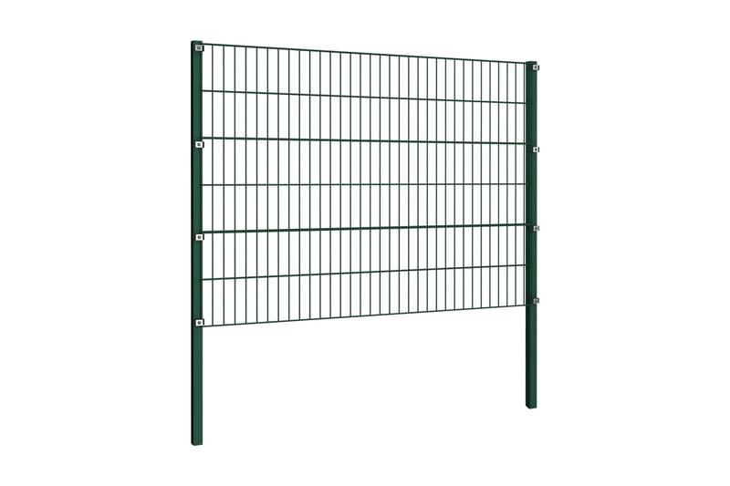 Gjerdepanel med stolper jern 11,9x1,2 m grønn - grønn - Hus & oppussing - Innsynsbeskyttelse & innhegning - Nettinggjerde