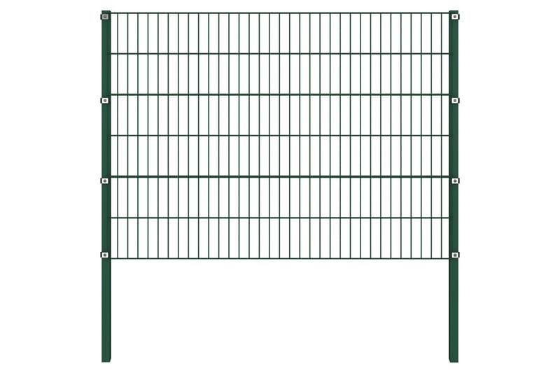 Gjerdepanel med stolper jern 11,9x1,2 m grønn - grønn - Hus & oppussing - Innsynsbeskyttelse & innhegning - Nettinggjerde