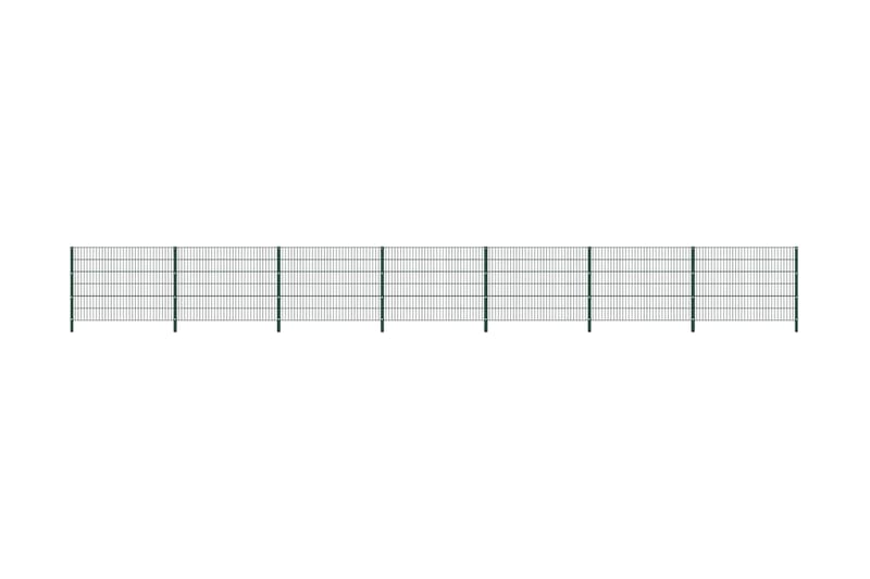Gjerdepanel med stolper jern 11,9x1,2 m grønn - grønn - Hus & oppussing - Innsynsbeskyttelse & innhegning - Nettinggjerde