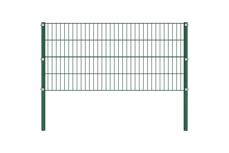 Gjerdepanel med stolper jern 13,6x0,8 m grønn - grønn - Hus & oppussing - Innsynsbeskyttelse & innhegning - Nettinggjerde