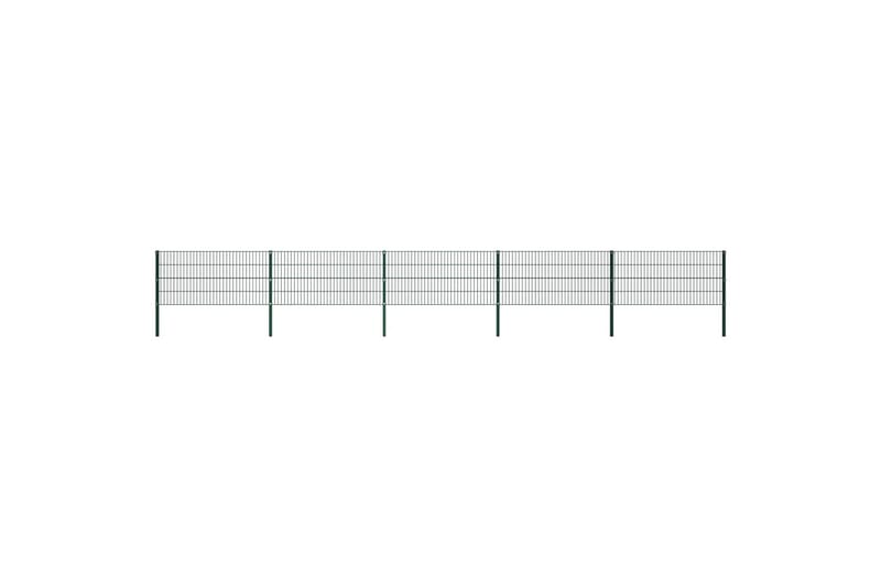Gjerdepanel med stolper jern 8,5x0,8 m grønn (5x144933) - grønn - Hagegjerde & panelgjerde