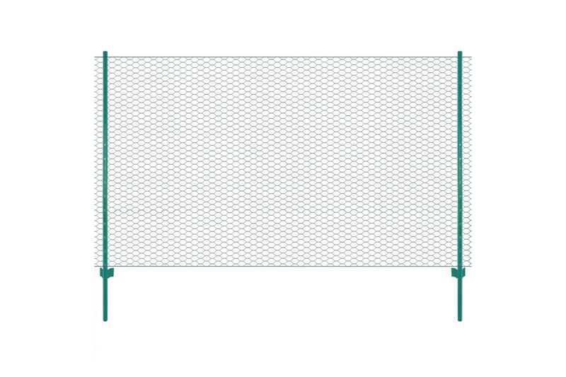 Kjedenettinggjerde med stolper stål 25x2 m grønn - Hus & oppussing - Innsynsbeskyttelse & innhegning - Nettinggjerde