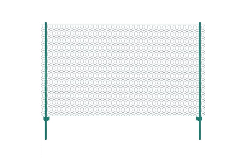Kjedenettinggjerde med stolper stål 25x2 m grønn - Hus & oppussing - Innsynsbeskyttelse & innhegning - Nettinggjerde