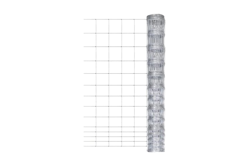 Hagegjerde galvanisert stål 50 m 150 cm sølv - Silver - Hus & oppussing - Innsynsbeskyttelse & innhegning - Nettinggjerde
