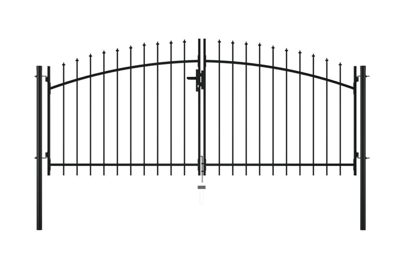 Dobbel hageport med spydhoder 300x150 cm - Hus & oppussing - Innsynsbeskyttelse & innhegning - Port