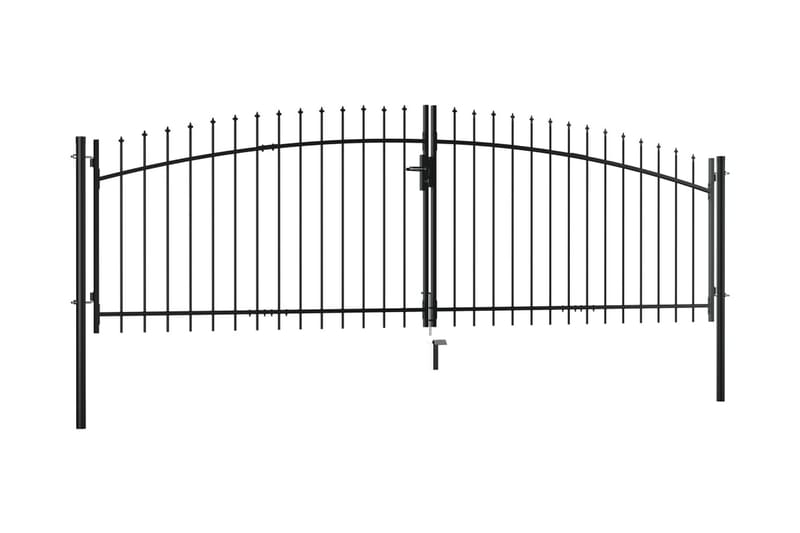 Dobbel hageport med spydhoder 400x150 cm - Hus & oppussing - Innsynsbeskyttelse & innhegning - Port