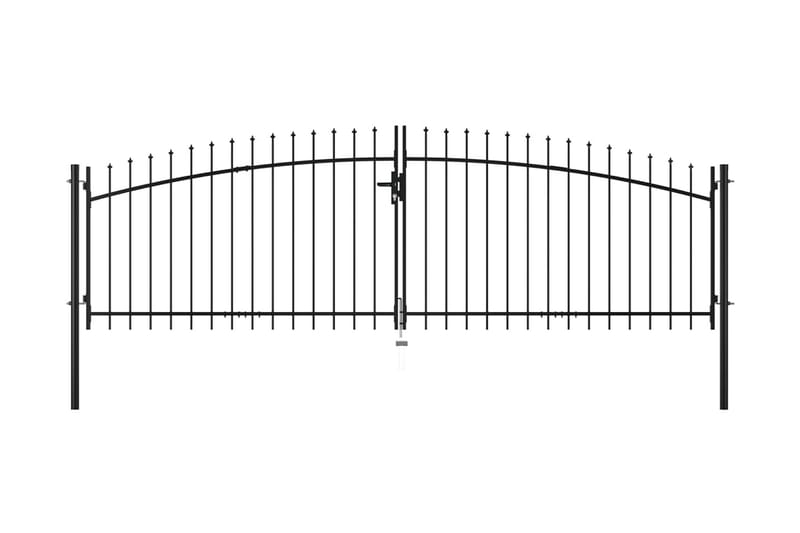 Dobbel hageport med spydhoder 400x200 cm - Hus & oppussing - Innsynsbeskyttelse & innhegning - Port