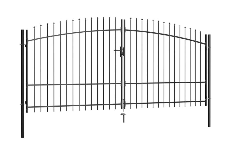 Dobbel hageport med spydhoder 400x225 cm - Hus & oppussing - Innsynsbeskyttelse & innhegning - Port