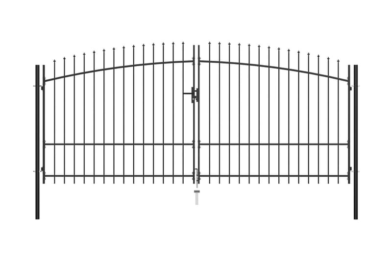 Dobbel hageport med spydhoder 400x225 cm - Hus & oppussing - Innsynsbeskyttelse & innhegning - Port