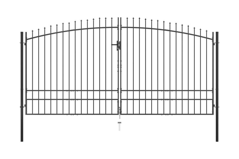 Dobbel hageport med spydhoder 400x248 cm - Hus & oppussing - Innsynsbeskyttelse & innhegning - Port