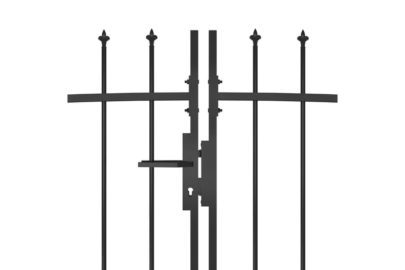 Gjerdeport med spydtopp 5x1,75 m svart - Svart - Hus & oppussing - Innsynsbeskyttelse & innhegning - Port
