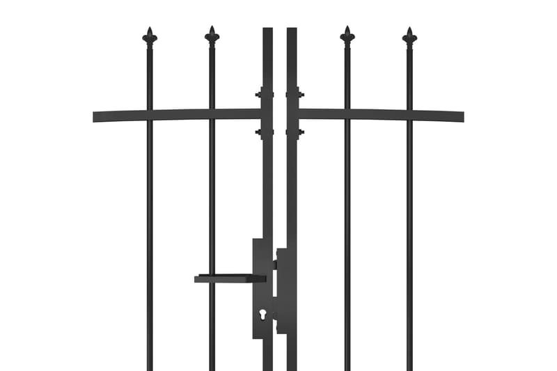 Gjerdeport med spydtopp 5x2,25 m svart - Svart - Hus & oppussing - Innsynsbeskyttelse & innhegning - Port