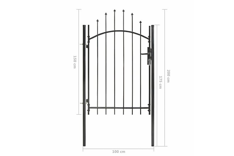 Hagegjerde stål 1x2 m svart - Hus & oppussing - Innsynsbeskyttelse & innhegning - Port