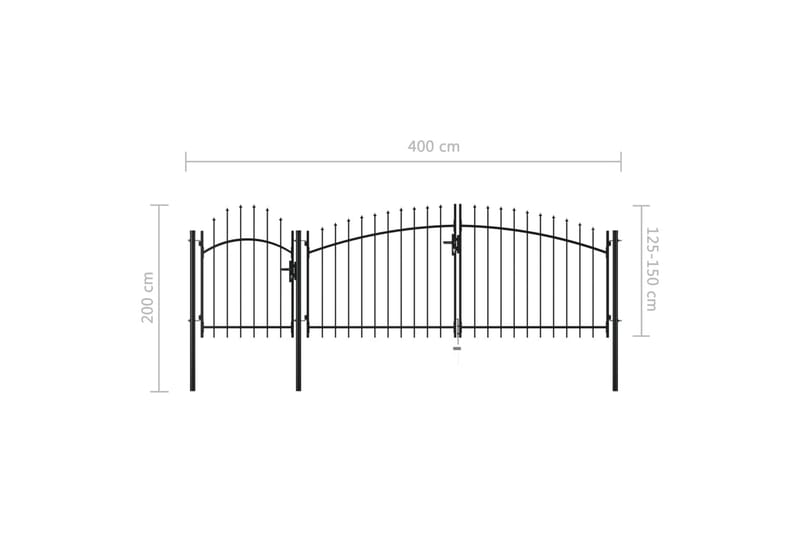 Hagegjerde stål 2x4 m svart - Hus & oppussing - Innsynsbeskyttelse & innhegning - Port