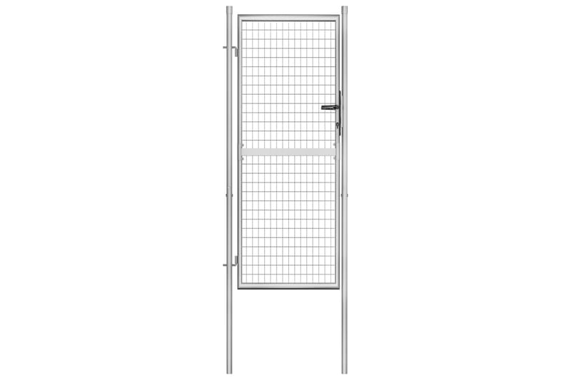 Hageport galvanisert stål 105x250 cm sølv - Smijernsport & jernport - Grind utendørs