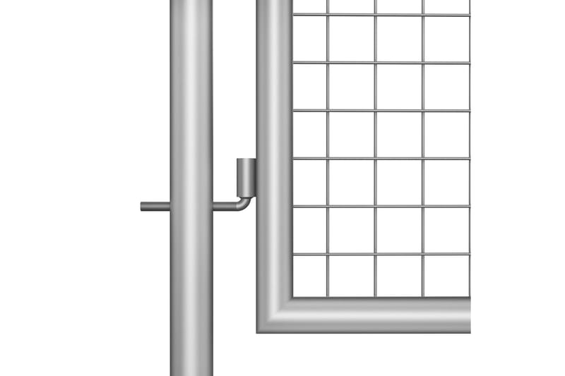 Hageport galvanisert stål 105x250 cm sølv - Smijernsport & jernport - Grind utendørs