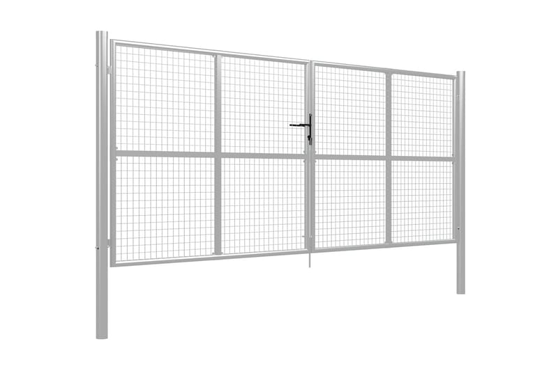 Hageport galvanisert stål 415x200 cm sølv - Silver - Hus & oppussing - Innsynsbeskyttelse & innhegning - Port