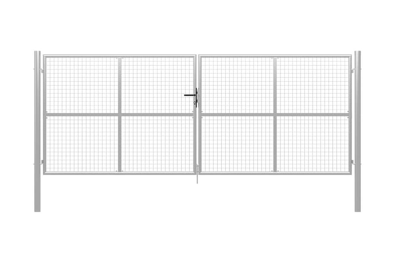 Hageport galvanisert stål 415x200 cm sølv - Silver - Hus & oppussing - Innsynsbeskyttelse & innhegning - Port