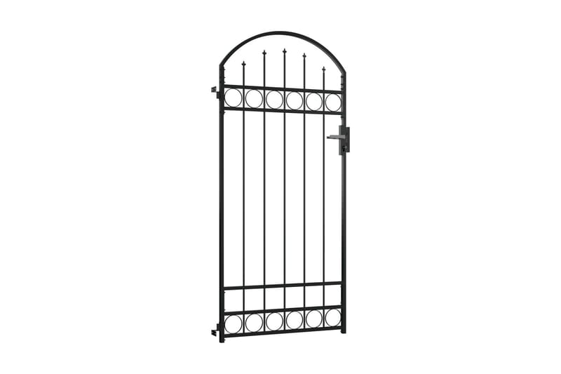 Hageport med buet topp stål 100x200 cm svart - Hus & oppussing - Innsynsbeskyttelse & innhegning - Port