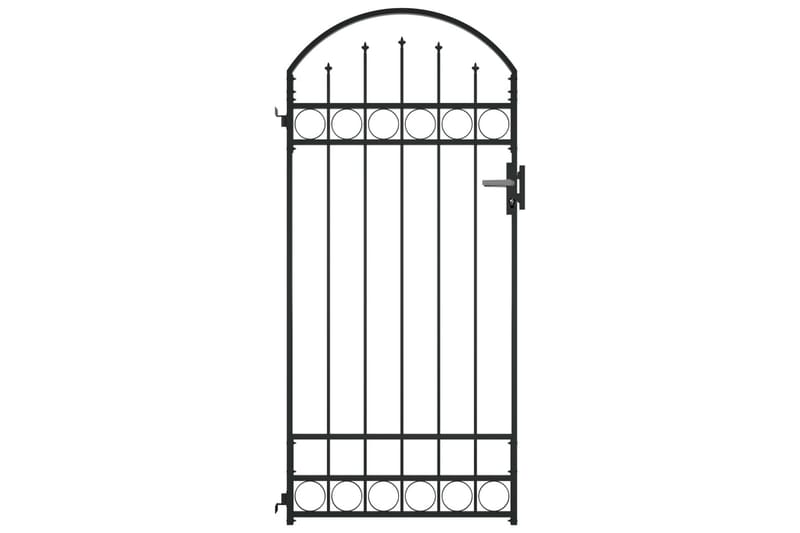 Hageport med buet topp stål 100x200 cm svart - Hus & oppussing - Innsynsbeskyttelse & innhegning - Port