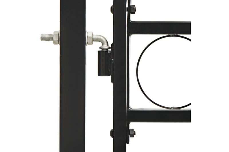 Hageport med dobbel dør og buet topp stål 300x125 cm svart - Hus & oppussing - Innsynsbeskyttelse & innhegning - Port