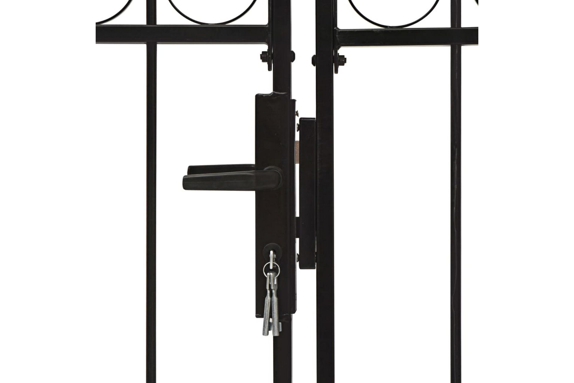 Hageport med dobbel dør og buet topp stål 300x200 cm svart - Svart - Hus & oppussing - Innsynsbeskyttelse & innhegning - Port