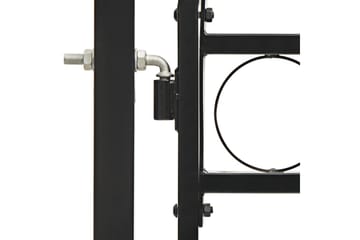 Hageport med dobbel dør og buet topp stål 300x200 cm svart - Svart - Hus & oppussing - Innsynsbeskyttelse & innhegning - Port