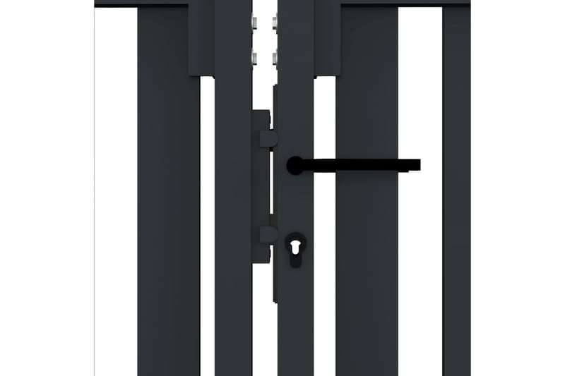 Hageport med dobbel dør stål 306x125 cm antrasitt - Antrasittgrå - Hus & oppussing - Innsynsbeskyttelse & innhegning - Port