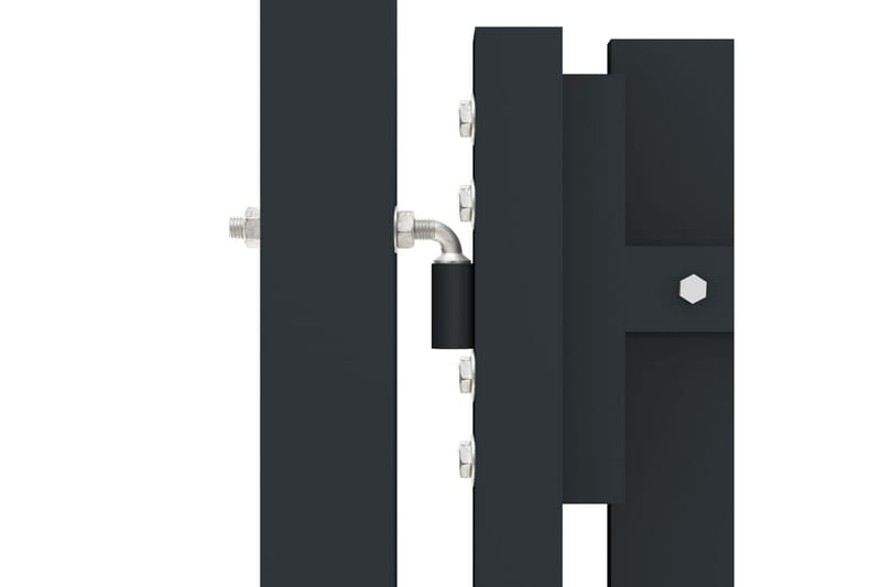 Hageport med dobbel dør stål 306x125 cm antrasitt - Antrasittgrå - Hus & oppussing - Innsynsbeskyttelse & innhegning - Port