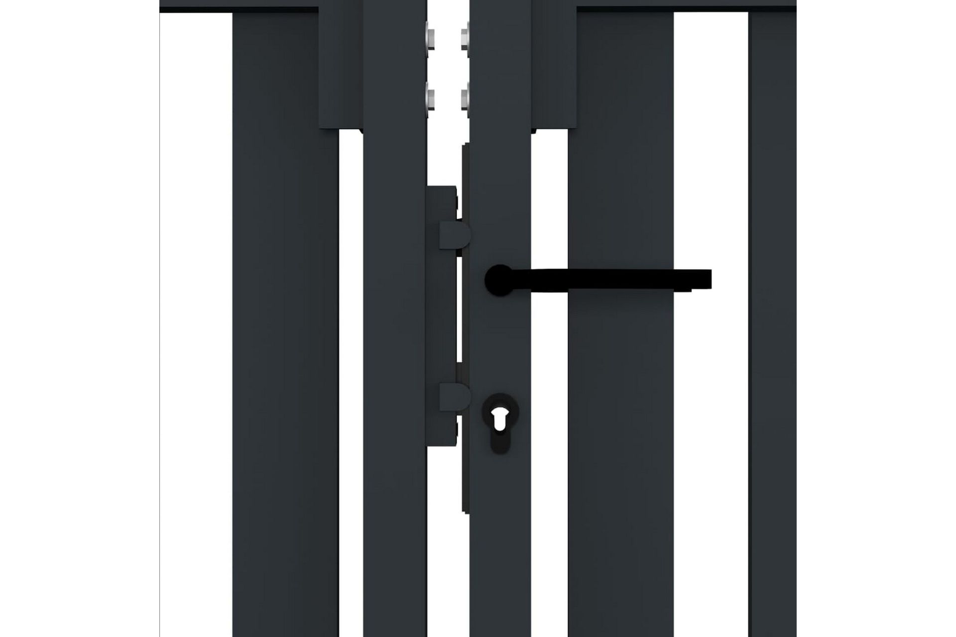 Hageport med dobbel dør stål 306x150 cm antrasitt - Antrasittgrå - Hus & oppussing - Innsynsbeskyttelse & innhegning - Port