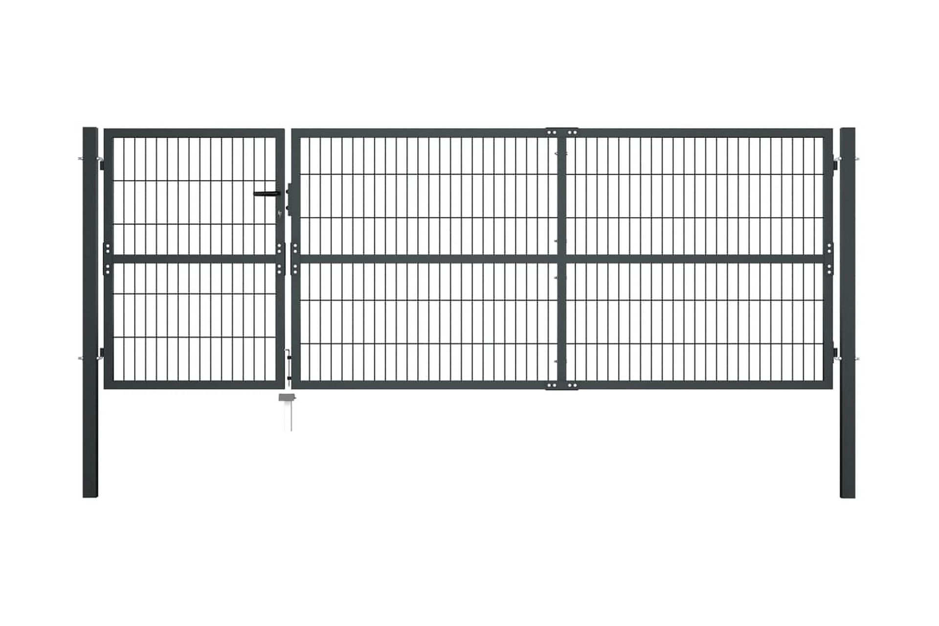 Hageport med stolper stål 350x100 cm antrasitt - Hus & oppussing - Innsynsbeskyttelse & innhegning - Port