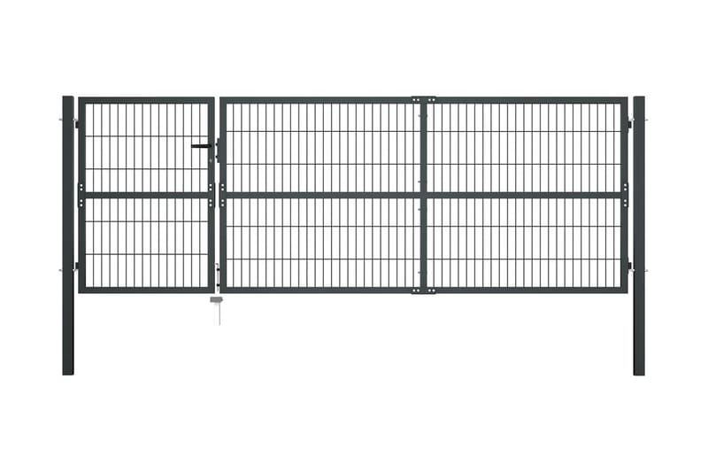 Hageport med stolper stål 350x100 cm antrasitt - Hus & oppussing - Innsynsbeskyttelse & innhegning - Port