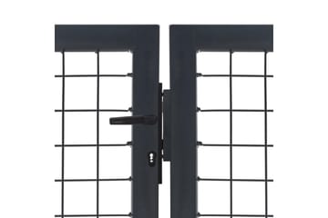 Hageport med stolper stål 350x100 cm antrasitt - Hus & oppussing - Innsynsbeskyttelse & innhegning - Port