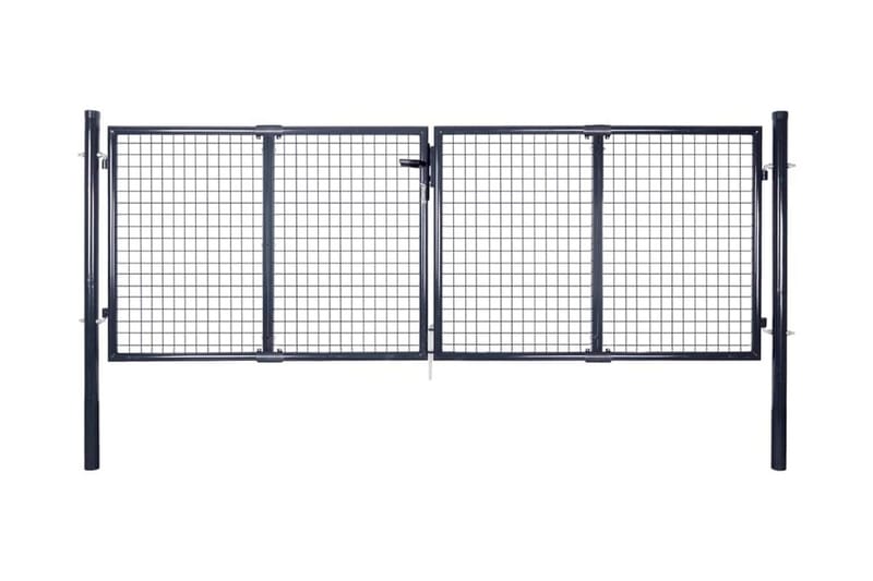 Hageport netting galvanisert stål 289x100 cm grå - Hus & oppussing - Innsynsbeskyttelse & innhegning - Port