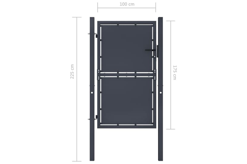 Hageport stål 100x175 cm antrasitt - Hus & oppussing - Innsynsbeskyttelse & innhegning - Port