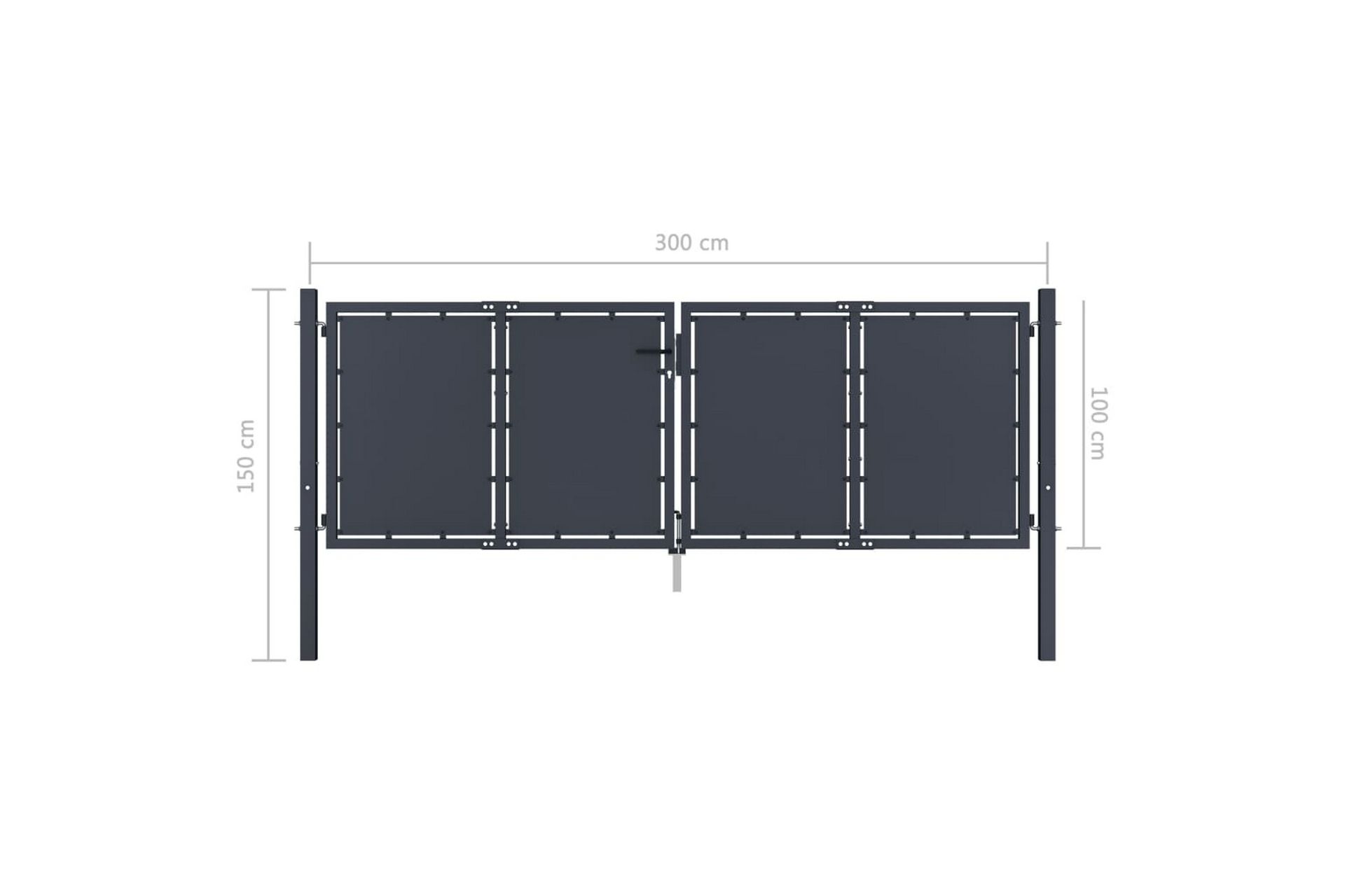 Hageport stål 300x100 cm antrasitt - Hus & oppussing - Innsynsbeskyttelse & innhegning - Port