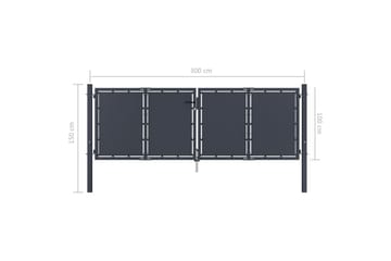 Hageport stål 300x100 cm antrasitt - Hus & oppussing - Innsynsbeskyttelse & innhegning - Port