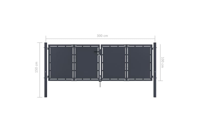 Hageport stål 300x100 cm antrasitt - Hus & oppussing - Innsynsbeskyttelse & innhegning - Port