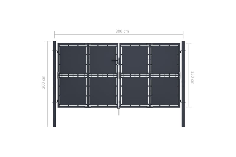 Hageport stål 300x150 cm antrasitt - Hus & oppussing - Innsynsbeskyttelse & innhegning - Port