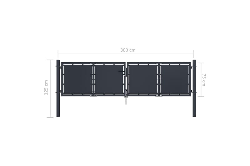 Hageport stål 300x75 cm antrasitt - Hus & oppussing - Innsynsbeskyttelse & innhegning - Port