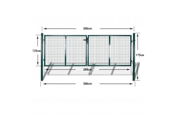 Hageport stål 306x175 cm grønn - Hus & oppussing - Innsynsbeskyttelse & innhegning - Port