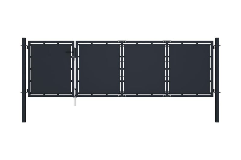 Hageport stål 350x100 cm antrasitt - Hus & oppussing - Innsynsbeskyttelse & innhegning - Port