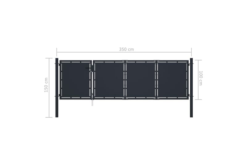 Hageport stål 350x100 cm antrasitt - Hus & oppussing - Innsynsbeskyttelse & innhegning - Port