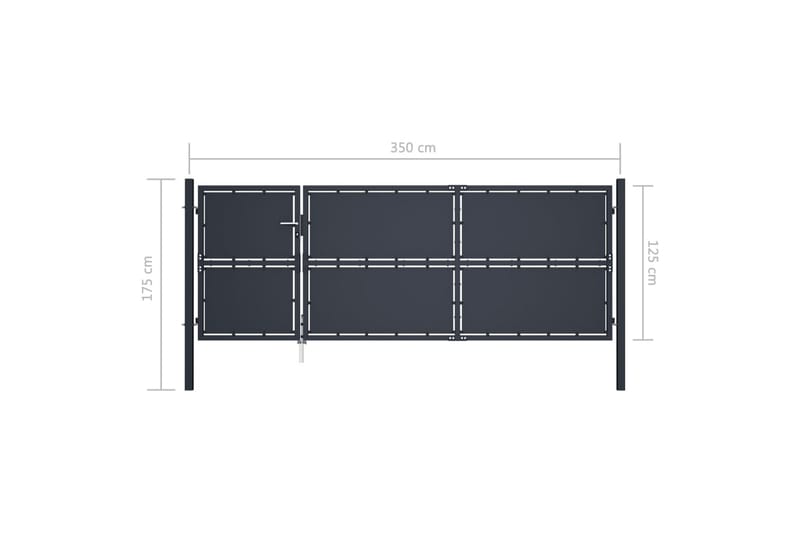 Hageport stål 350x125 cm antrasitt - Hus & oppussing - Innsynsbeskyttelse & innhegning - Port